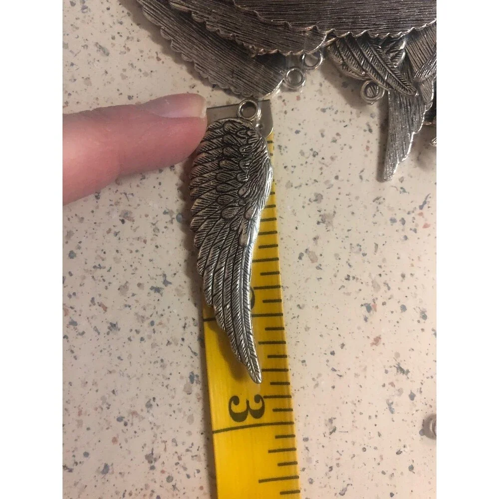 52 Angel Wing Feather Metal Charms